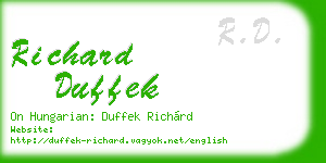 richard duffek business card